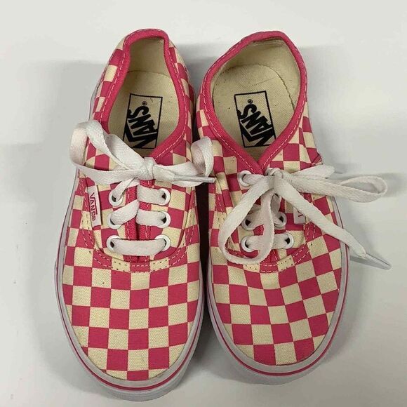 Vans Canvas‎ Pink Checkered Lace Up Sneakers Kids Size 12.5 - Picture 3 of 7